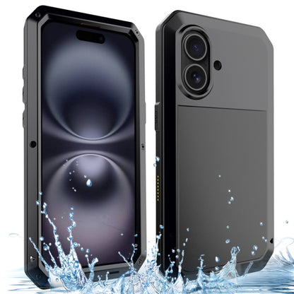 For iPhone 16 Plus Shockproof IP54 Life Waterproof Phone Case(Black) - iPhone 16 Plus Cases by buy2fix | Online Shopping UK | buy2fix