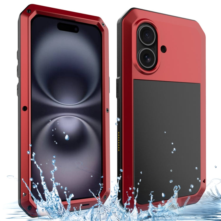 For iPhone 16 Shockproof IP54 Life Waterproof Phone Case(Red) - iPhone 16 Cases by buy2fix | Online Shopping UK | buy2fix