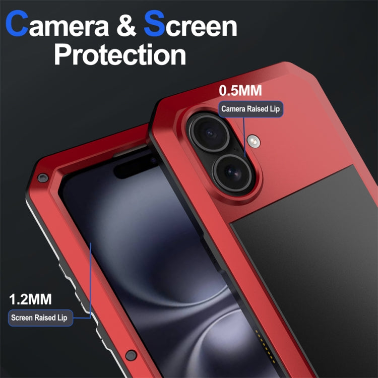 For iPhone 16 Shockproof IP54 Life Waterproof Phone Case(Red) - iPhone 16 Cases by buy2fix | Online Shopping UK | buy2fix