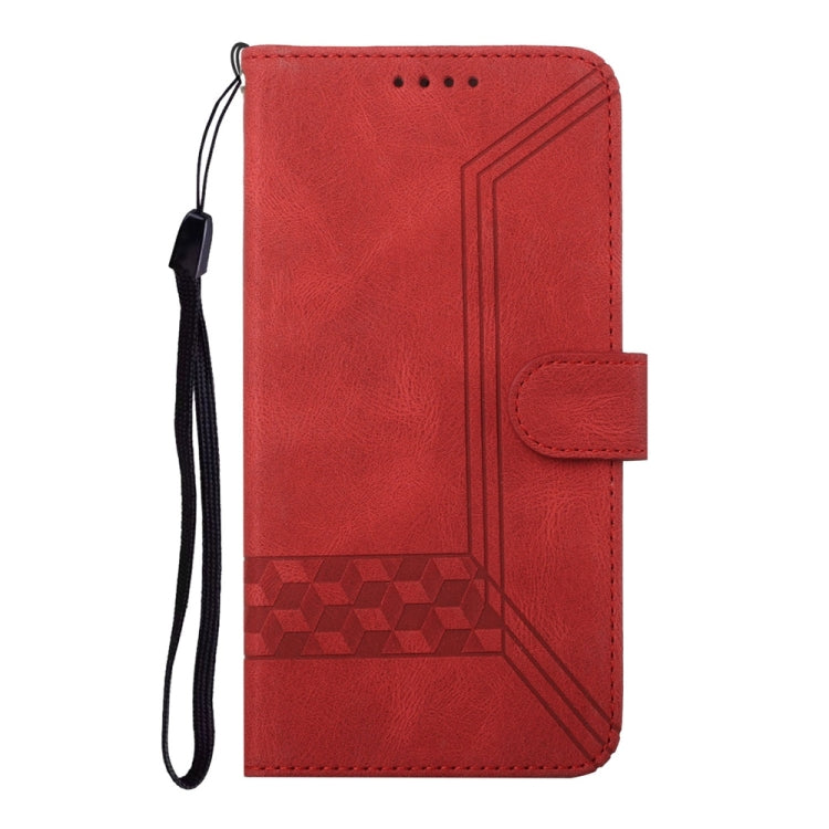 For Samsung Galaxy S25 Ultra 5G Cubic Skin Feel Flip Leather Phone Case(Red) - Galaxy S25 Ultra 5G Cases by buy2fix | Online Shopping UK | buy2fix