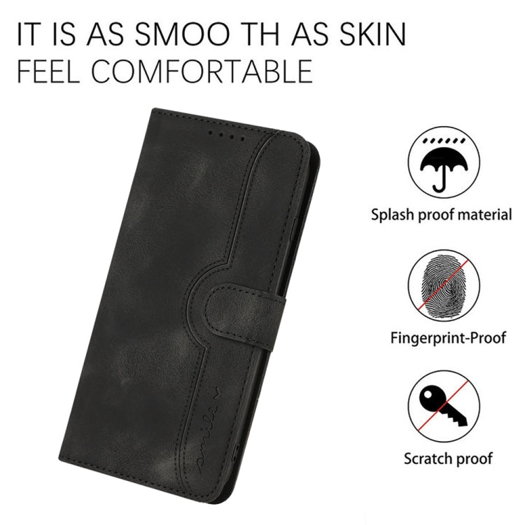 For Samsung Galaxy S25 5G Heart Pattern Skin Feel Leather Phone Case(Black) - Galaxy S25 5G Cases by buy2fix | Online Shopping UK | buy2fix