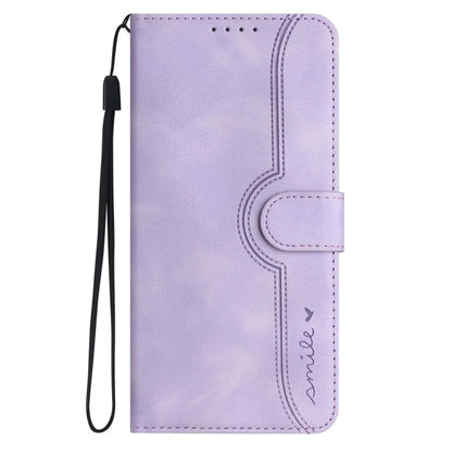 For Samsung Galaxy S25 Ultra 5G Heart Pattern Skin Feel Leather Phone Case(Purple) - Galaxy S25 Ultra 5G Cases by buy2fix | Online Shopping UK | buy2fix