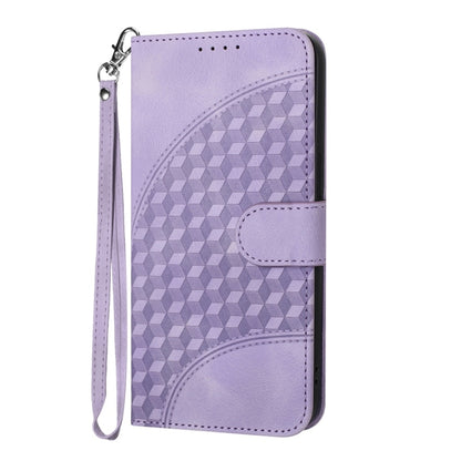 For Samsung Galaxy S25 5G YX0060 Elephant Head Embossed Phone Leather Case with Lanyard(Light Purple) - Galaxy S25 5G Cases by buy2fix | Online Shopping UK | buy2fix