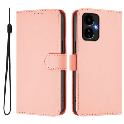 For Boost MobIle Celero 5G 2024 / 3 5G Skin Feel Solid Color Leather Phone Case with Lanyard(Pink) - More Brand by buy2fix | Online Shopping UK | buy2fix