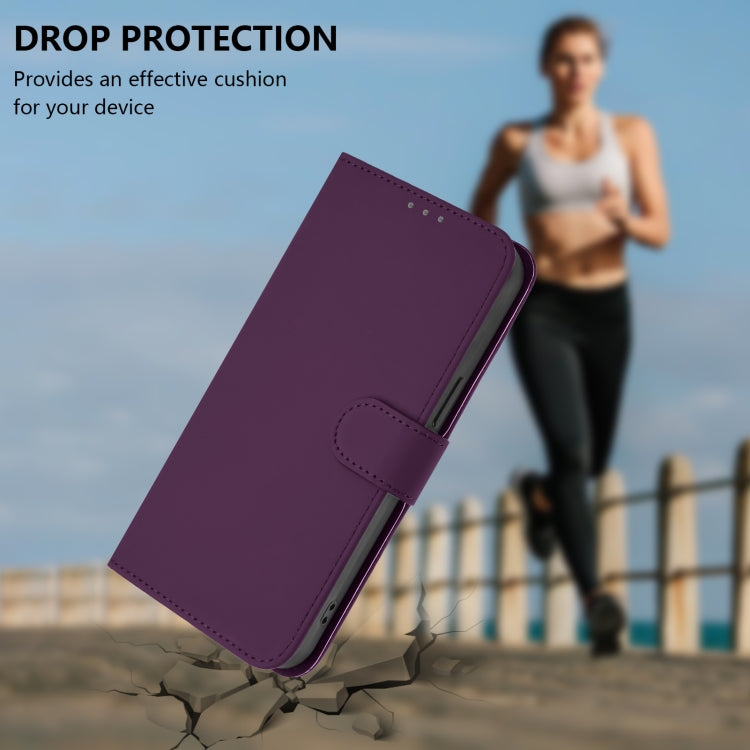 For Sony Xperia 5 VI 2024 Skin Feel Solid Color Leather Phone Case with Lanyard(Violet) - Sony Cases by buy2fix | Online Shopping UK | buy2fix