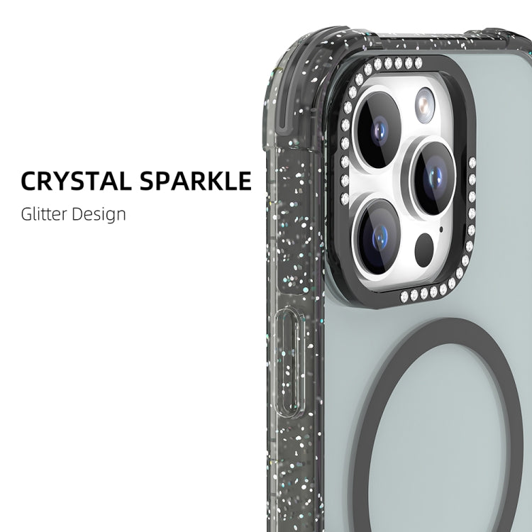 For iPhone 16 Mutural Blink Series Glitter Edge MagSafe Magnetic Phone Case(White) - iPhone 16 Cases by Mutural | Online Shopping UK | buy2fix