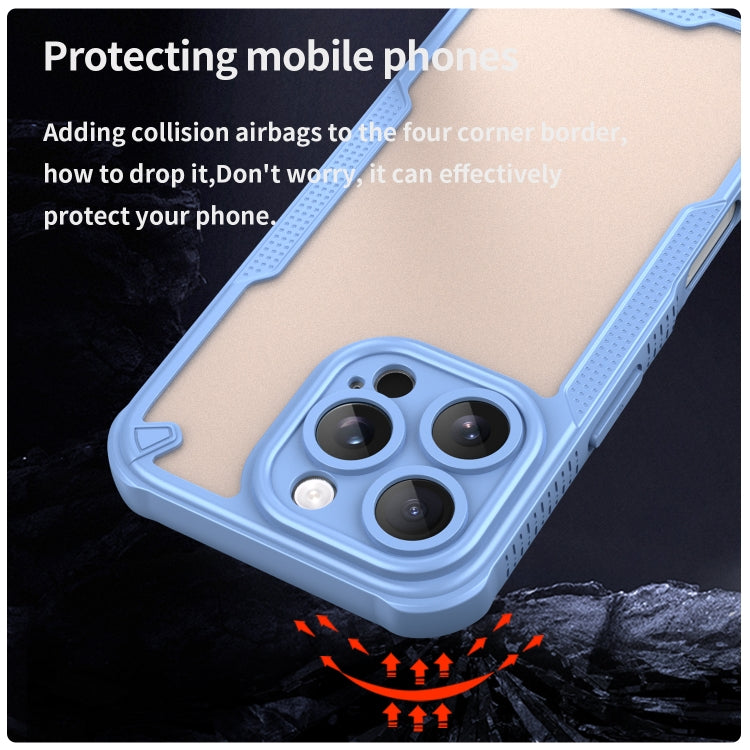 For iPhone 16 Pro Armor Glaze PC Hybrid TPU Phone Case(Blue) - iPhone 16 Pro Cases by buy2fix | Online Shopping UK | buy2fix