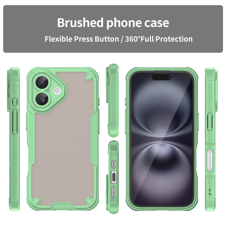 For iPhone 16 Plus Armor Glaze PC Hybrid TPU Phone Case(Green) - iPhone 16 Plus Cases by buy2fix | Online Shopping UK | buy2fix