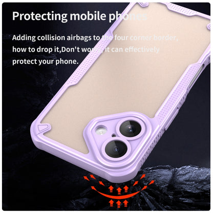 For iPhone 16 Armor Glaze PC Hybrid TPU Phone Case(Purple) - iPhone 16 Cases by buy2fix | Online Shopping UK | buy2fix