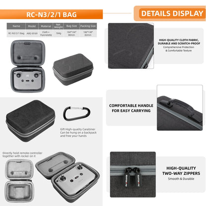 For DJI Air 3S / Air 3 Sunnylife Carrying Case Bag, Model:B657 RC 2 / 1 Control Bag - Carry Cases & Bags by Sunnylife | Online Shopping UK | buy2fix