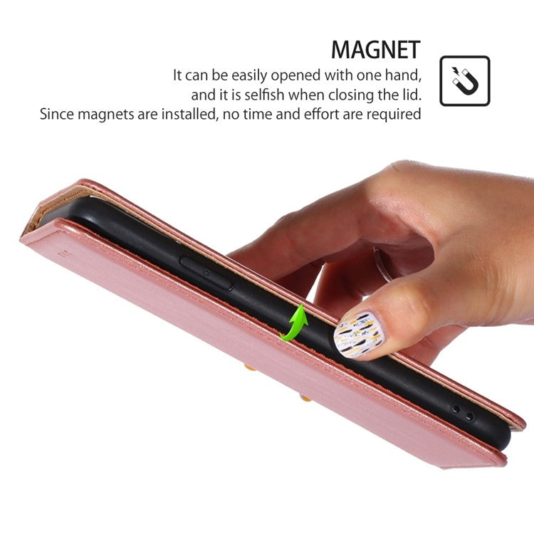 For iPhone 16 Gloss Oil Solid Color Magnetic Leather Phone Case(Rose Gold) - iPhone 16 Cases by buy2fix | Online Shopping UK | buy2fix