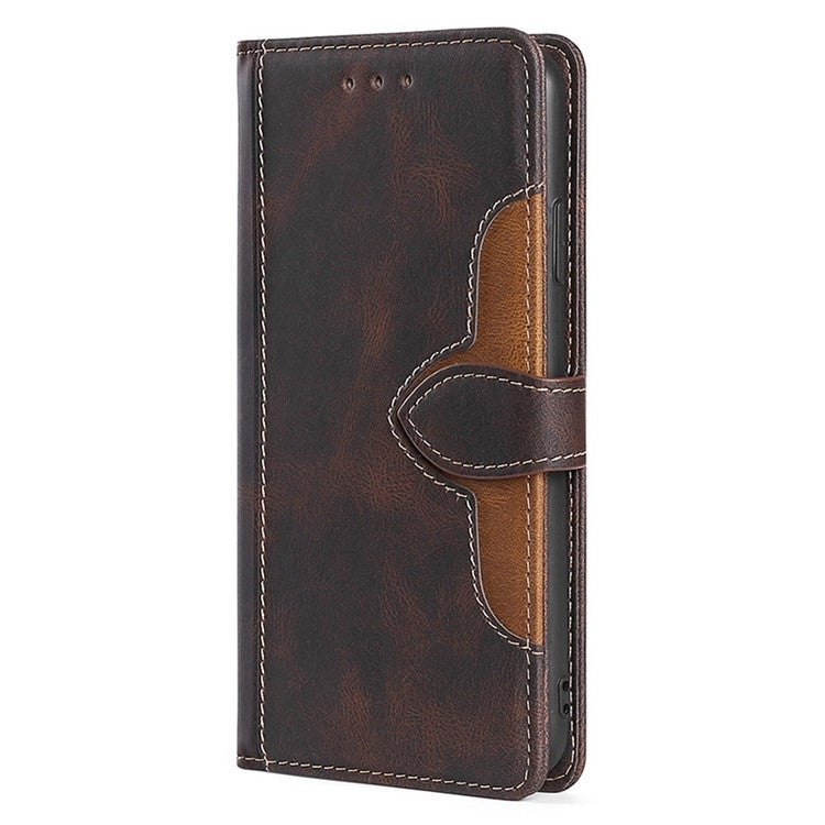 For iPhone 16 Plus Skin Feel Magnetic Buckle Leather Phone Case(Brown) - iPhone 16 Plus Cases by buy2fix | Online Shopping UK | buy2fix