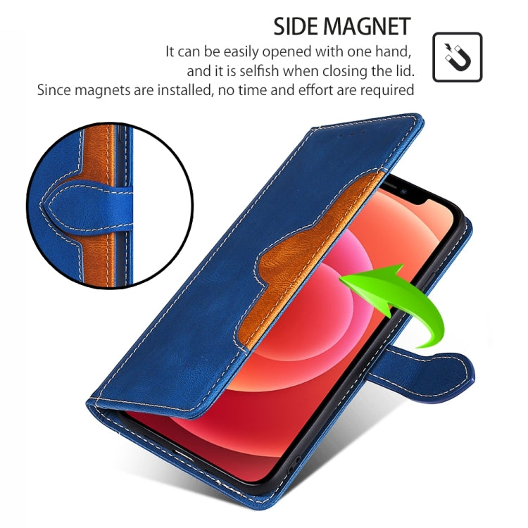 For iPhone 16 Plus Skin Feel Magnetic Buckle Leather Phone Case(Blue) - iPhone 16 Plus Cases by buy2fix | Online Shopping UK | buy2fix