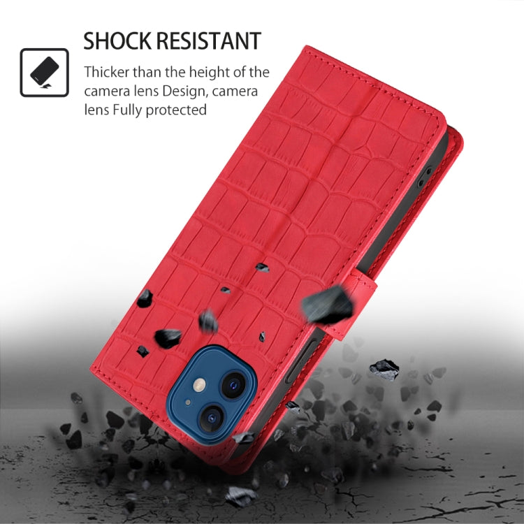 For iPhone 16 Pro Skin Feel Crocodile Magnetic Clasp Leather Phone Case(Red) - iPhone 16 Pro Cases by buy2fix | Online Shopping UK | buy2fix