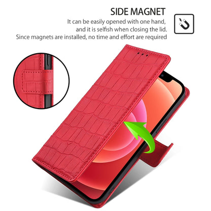 For iPhone 16 Pro Skin Feel Crocodile Magnetic Clasp Leather Phone Case(Red) - iPhone 16 Pro Cases by buy2fix | Online Shopping UK | buy2fix