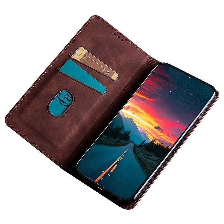 For iPhone 16 Pro Skin Feel Magnetic Leather Phone Case(Dark Brown) - iPhone 16 Pro Cases by buy2fix | Online Shopping UK | buy2fix