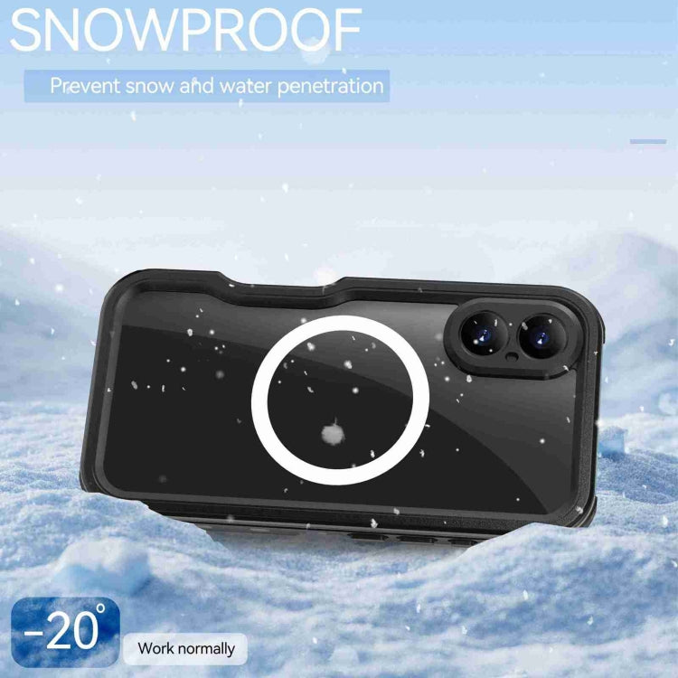 For iPhone 16 RedPepper IP68 Waterproof Triple-proof MagSafe Phone Case(Black) - iPhone 16 Cases by RedPepper | Online Shopping UK | buy2fix