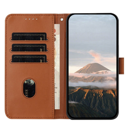 For Samsung Galaxy S25+ 5G Triangle Pattern Buckle Clasp Leather Phone Case(Brown) - Galaxy S25+ 5G Cases by buy2fix | Online Shopping UK | buy2fix