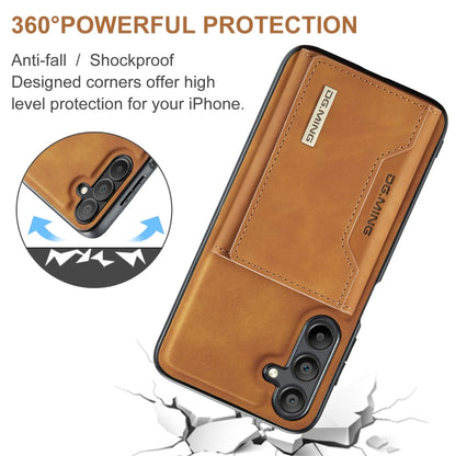 For Samsung Galaxy A16 5G DG.MING M2 Series 3-Fold Multi Card Bag + Magnetic Phone Case(Brown) - Galaxy Phone Cases by DG.MING | Online Shopping UK | buy2fix