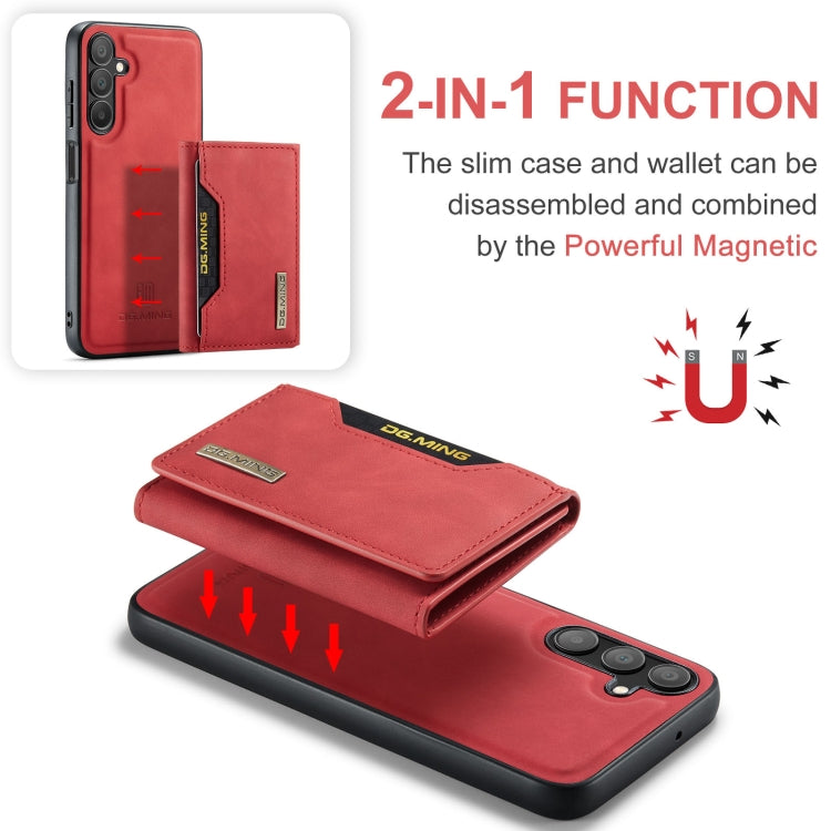 For Samsung Galaxy A16 5G DG.MING M2 Series 3-Fold Multi Card Bag + Magnetic Phone Case(Red) - Galaxy Phone Cases by DG.MING | Online Shopping UK | buy2fix