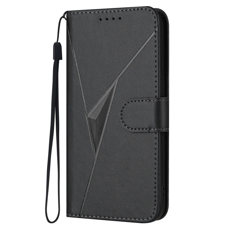 For OnePlus 11 Triangle Pattern Buckle Clasp Leather Phone Case(Black) - OnePlus Cases by buy2fix | Online Shopping UK | buy2fix