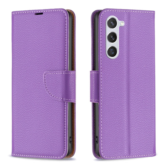 For Samsung Galaxy S25 5G Litchi Texture Pure Color Flip Leather Phone Case(Purple) - Galaxy S25 5G Cases by buy2fix | Online Shopping UK | buy2fix