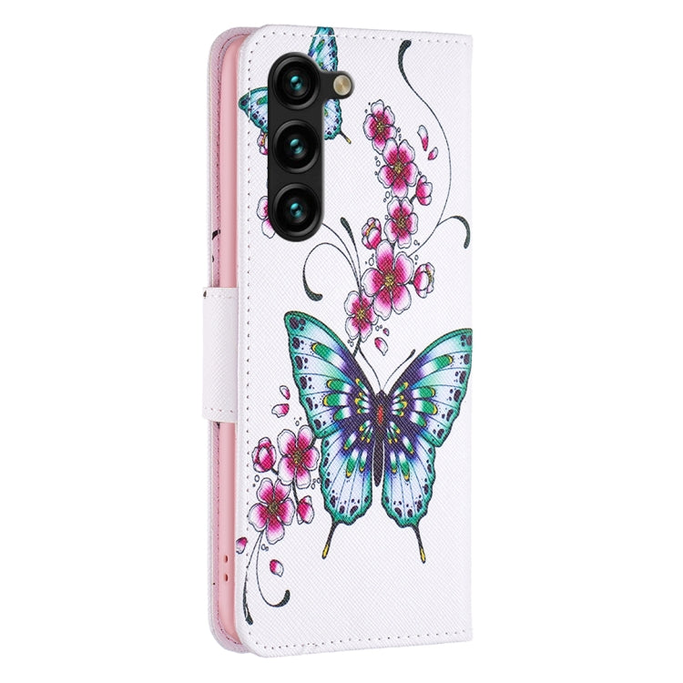 For Samsung Galaxy S25+ 5G Colored Drawing Pattern Leather Phone Case(Flowers Butterfly) - Galaxy S25+ 5G Tempered Glass by buy2fix | Online Shopping UK | buy2fix