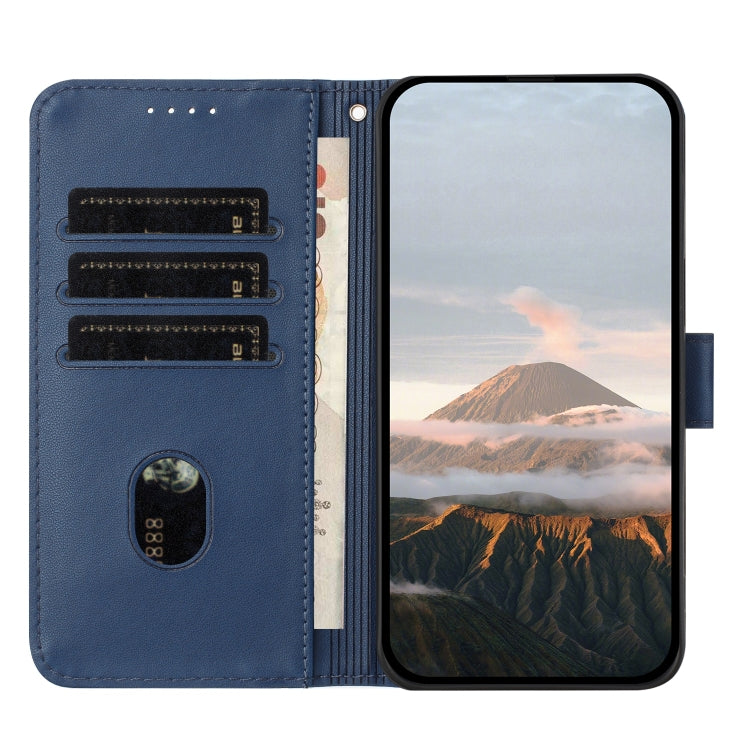 For Motorola Moto G Play 4G 2024 Triangle Pattern Buckle Clasp Leather Phone Case(Royal Blue) - Motorola Cases by buy2fix | Online Shopping UK | buy2fix