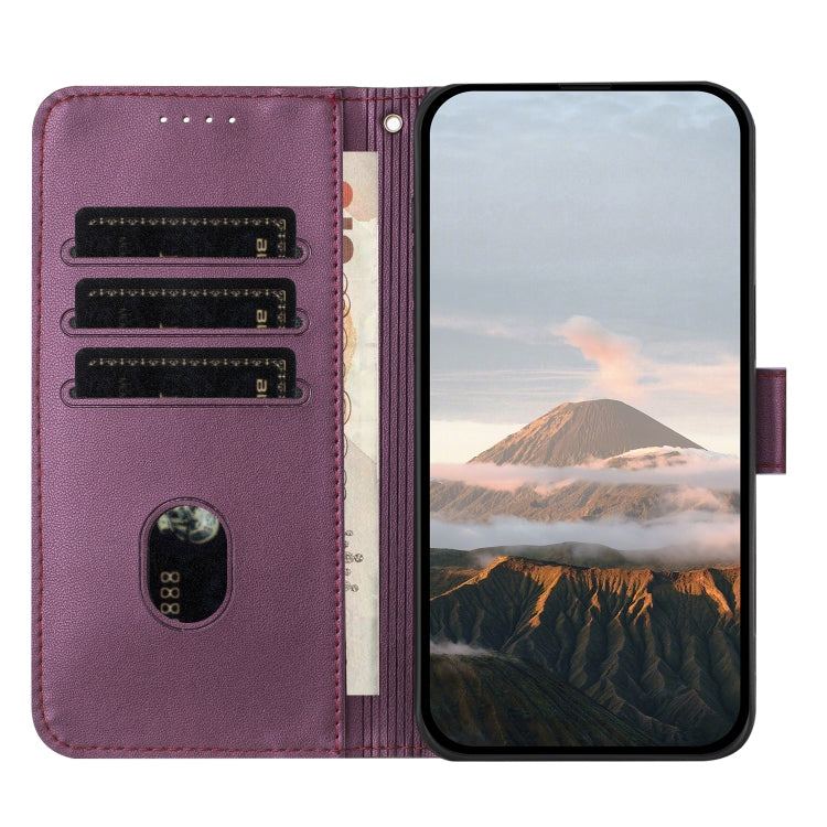 For Motorola Moto G Power 2024 Triangle Pattern Buckle Clasp Leather Phone Case(Dark Purple) - Motorola Cases by buy2fix | Online Shopping UK | buy2fix