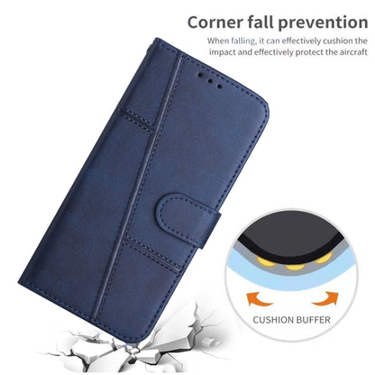 For Samsung Galaxy S25 Ultra 5G Stitching Calf Texture Buckle Leather Phone Case(Blue) - Galaxy S25 Ultra 5G Cases by buy2fix | Online Shopping UK | buy2fix