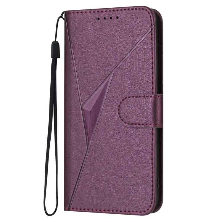 For Tecno Spark Go 2024 Triangle Pattern Buckle Clasp Leather Phone Case(Dark Purple) - Tecno Cases by buy2fix | Online Shopping UK | buy2fix