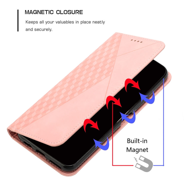 For Samsung Galaxy S25 Ultra 5G Diamond Splicing Skin Feel Magnetic Leather Phone Case(Rose Gold) - Galaxy S25 Ultra 5G Cases by buy2fix | Online Shopping UK | buy2fix