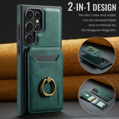 For Samsung Galaxy S23 Ultra 5G DG.MING K1 MagSafe Detachable Wallet RFID Back Cover Phone Case(Green) - Galaxy S23 Ultra 5G Cases by DG.MING | Online Shopping UK | buy2fix