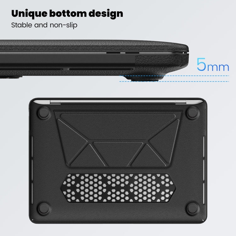 For MacBook Pro 13.3 inch M1 A2338 Business Magnetic Holder PC + PU Laptop Protective Case(Black) - MacBook Pro Cases by buy2fix | Online Shopping UK | buy2fix