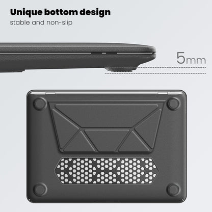 For MacBook Air 13.3 inch A2337 Business Magnetic Holder PC + PU Laptop Protective Case(Grey) - MacBook Air Cases by buy2fix | Online Shopping UK | buy2fix