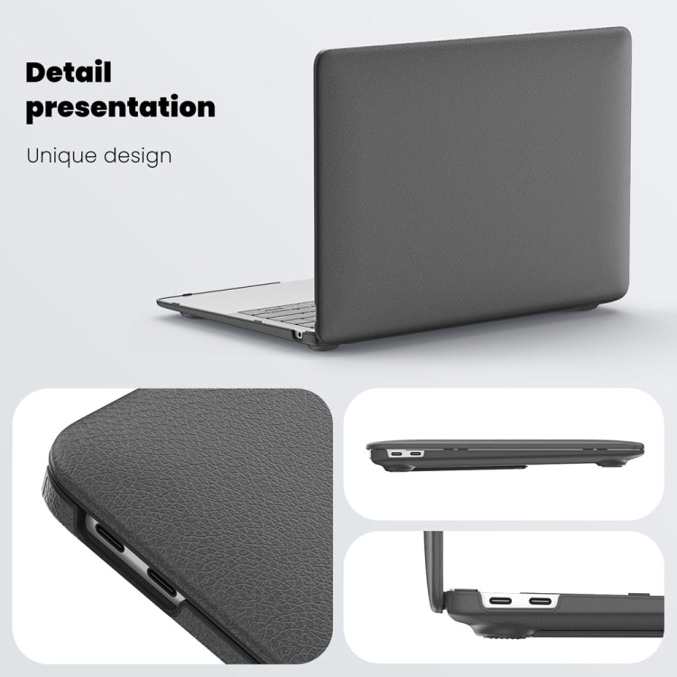 For MacBook Air 13.3 inch A2337 Business Magnetic Holder PC + PU Laptop Protective Case(Grey) - MacBook Air Cases by buy2fix | Online Shopping UK | buy2fix