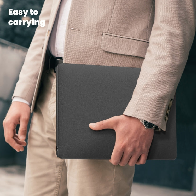 For MacBook Air 13.3 inch A2337 Business Magnetic Holder PC + PU Laptop Protective Case(Grey) - MacBook Air Cases by buy2fix | Online Shopping UK | buy2fix