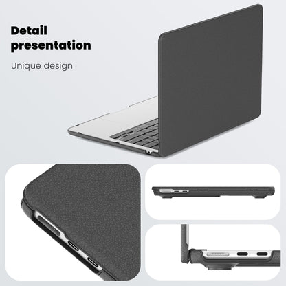 For MacBook Air 13.6 inch A3113 / A2681 Business Magnetic Holder PC + PU Laptop Protective Case(Grey) - MacBook Air Cases by buy2fix | Online Shopping UK | buy2fix