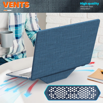 For MacBook Air 13.3 inch A2337 Fabric Magnetic Holder Laptop Protective Case(Navy Blue) - MacBook Air Cases by buy2fix | Online Shopping UK | buy2fix