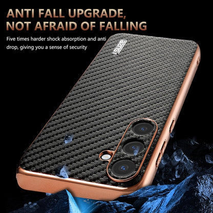 For Samsung Galaxy S25 5G AZNS Electroplated Edge Carbon Fiber Texture Phone Case(Black) - Galaxy S25 5G Cases by AZNS | Online Shopping UK | buy2fix