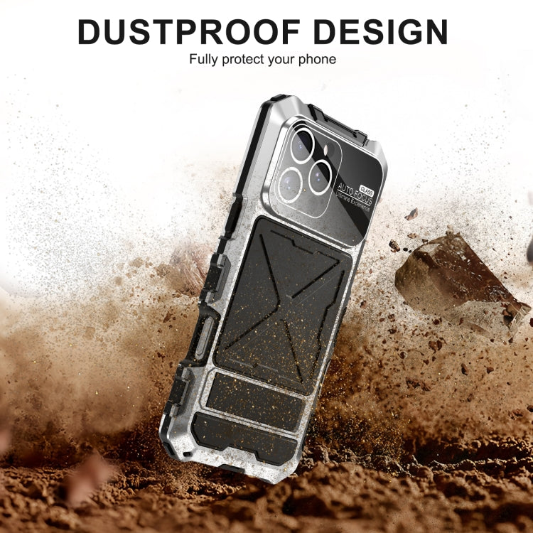 For iPhone 16 Pro Max R-JUST Life Waterproof Dustproof Shockproof Phone Case(Silver) - iPhone 16 Pro Max Cases by R-JUST | Online Shopping UK | buy2fix