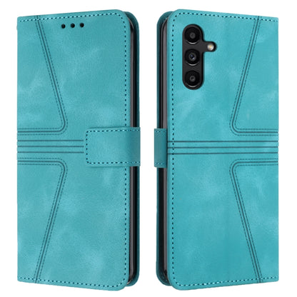 For Samsung Galaxy S25+5G Triangle Solid Color Leather Phone Case(Green) - Galaxy S25+ 5G Cases by buy2fix | Online Shopping UK | buy2fix