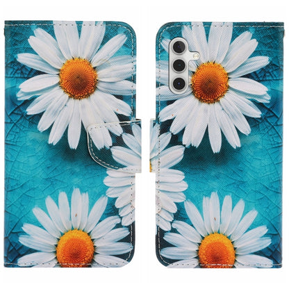 For Samsung Galaxy S25 5G Colored Drawing Pattern Leather Phone Case(Daisy) - Galaxy S25 5G Cases by buy2fix | Online Shopping UK | buy2fix