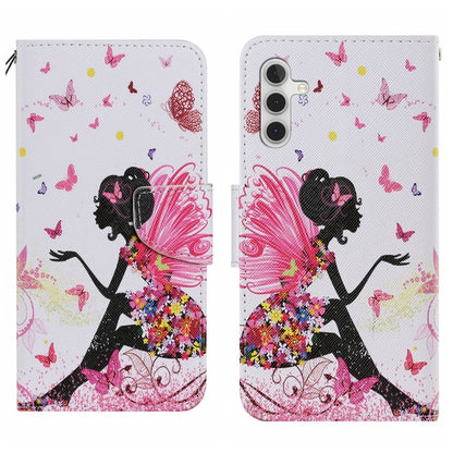 For Samsung Galaxy S25 5G Colored Drawing Pattern Leather Phone Case(Dancing Girl) - Galaxy S25 5G Cases by buy2fix | Online Shopping UK | buy2fix