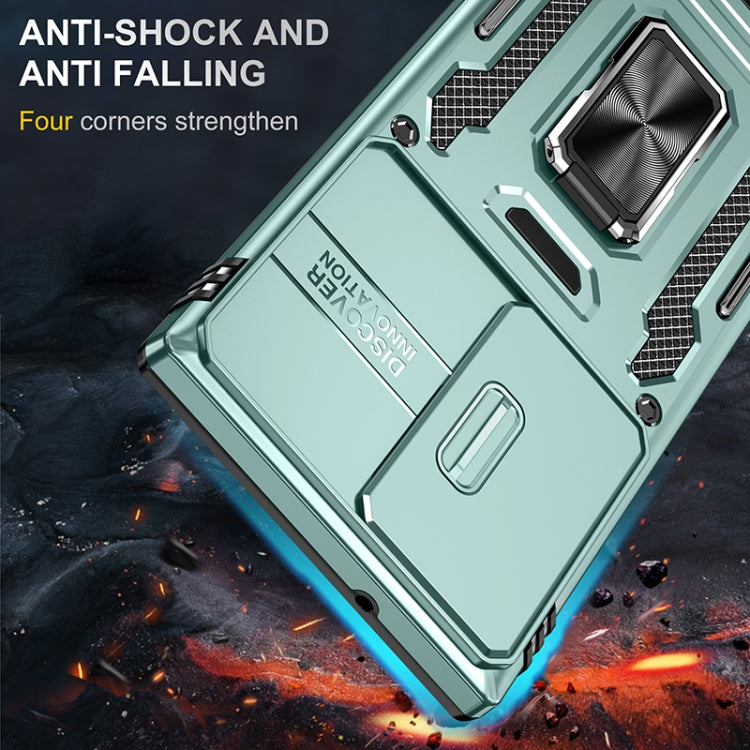 For Samsung Galaxy S25 Ultra 5G Armor PC Hybrid TPU Camera Shield Phone Case(Alpine Green) - Galaxy S25 Ultra 5G Cases by buy2fix | Online Shopping UK | buy2fix