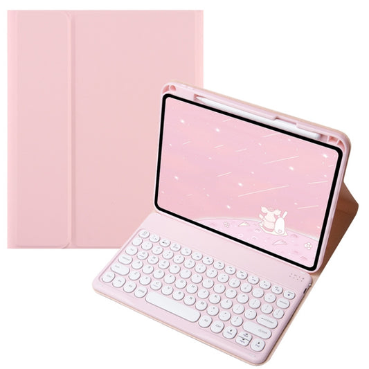 For Infinix Xpad 11 inch Candy Color Round Keys Bluetooth Keyboard Leather Case(Pink) - Others Keyboard by buy2fix | Online Shopping UK | buy2fix