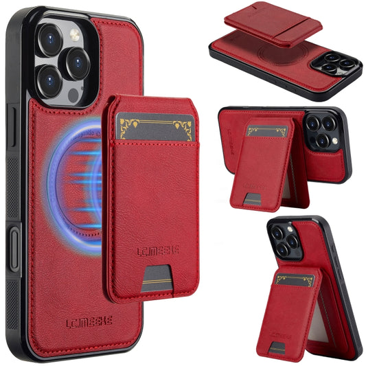 For iPhone 16 Pro LC.IMEEKE L3 Series Detachable RFID Card Bag Magsafe Phone Case(Red) - iPhone 16 Pro Cases by LC.IMEEKE | Online Shopping UK | buy2fix