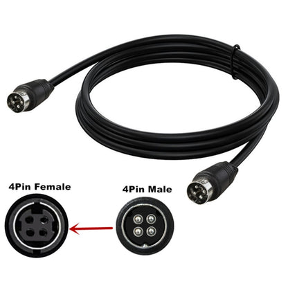 MD DIN 4 Pin Male to Male AC/DC Power Audio Adapter Cable, Length:3m(Black) - Microphone Audio Cable & Connector by buy2fix | Online Shopping UK | buy2fix