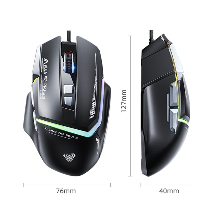 AULA S12 Pro 12800DPI Wired RGB Gaming Mouse(White) - Wired Mice by AULA | Online Shopping UK | buy2fix