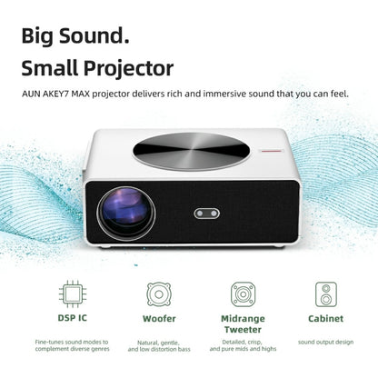 AUN AKEY7 MAX 1920x1080P HD Android LCD Projector AU Plug(White) - LED Projector by AUN | Online Shopping UK | buy2fix